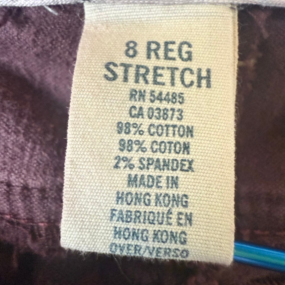 American Eagle Pants Womens 8 Burgundy Corduroy Flare Cotton Stretch Cords Retro - Picture 4 of 12